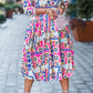 Retro Mandala Print 3/4 Sleeve Dress