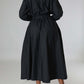 Stylish Ruched Elastic Waist Shirt Dress