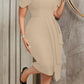 Cap Sleeve Draped Side Bodycon Dress