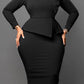 Elegant Frill Trim Bodycon Dress