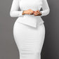 Elegant Frill Trim Bodycon Dress