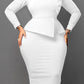 Elegant Frill Trim Bodycon Dress