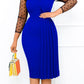 Mesh Splicing Ruched Slim Fit Pencil Dress