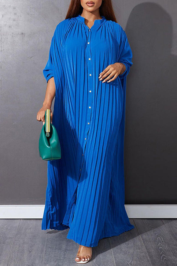 Trendy Pleated Smock Maxi Dress