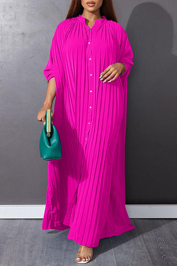 Trendy Pleated Smock Maxi Dress