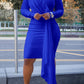 Elegant Side Draped Midi Dress