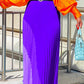 Color Block Pleated Maxi Dress With Belt