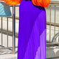 Color Block Pleated Maxi Dress With Belt