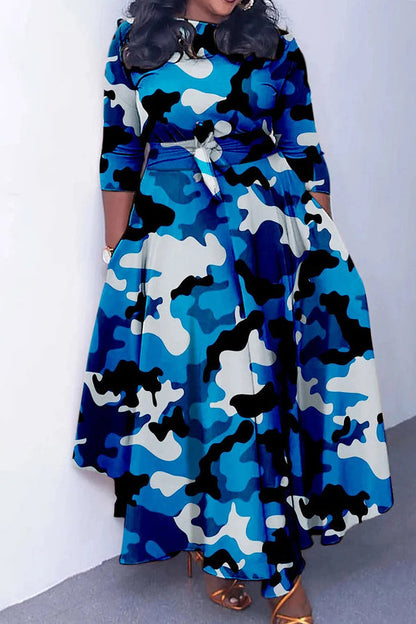 Camo Print Tie Front A-line Dress