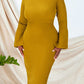 Elegant Trumpet Sleeve Midi Dress