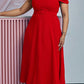 Elegant Ruched Sleeve Midi Dress