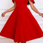 Elegant Solid Shawl Sleeve A-line Dress