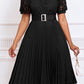 Elegant Lace Pleated A-line Dress