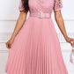 Elegant Lace Pleated A-line Dress