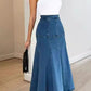 Stylish Denim Fishtail Hem Skirt