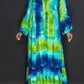 Stylish Allover Print Ruffle Hem Maxi Dress