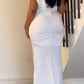 Gorgeous Oblique neck Ruched Maxi Dress