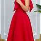 Elegant Bow Solid A-line Dress