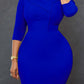 Solid V Neck Midi Pencil Dress