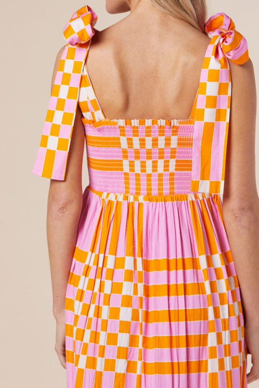 SHERBET BLOCK TIE MAXI