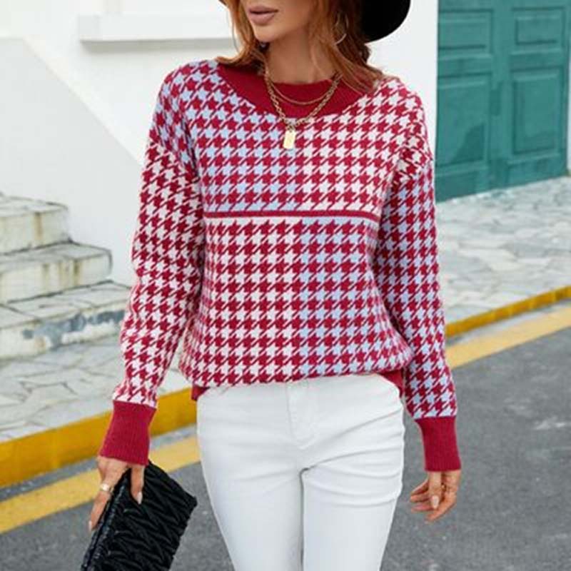 Casual Geometric Knit Sweater