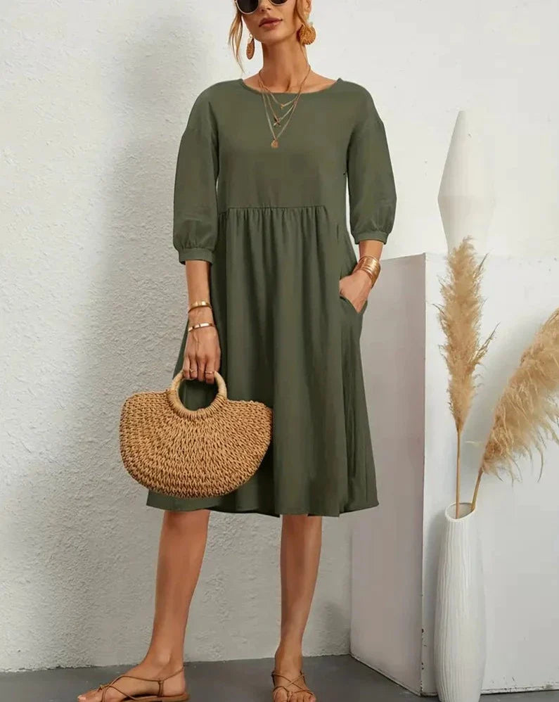 Sian - 3/4 Sleeve Autumn Dress