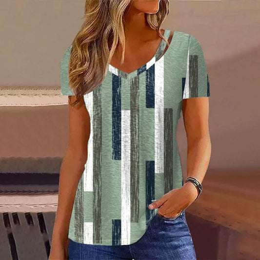 Contrast Stripe Casual T-Shirt