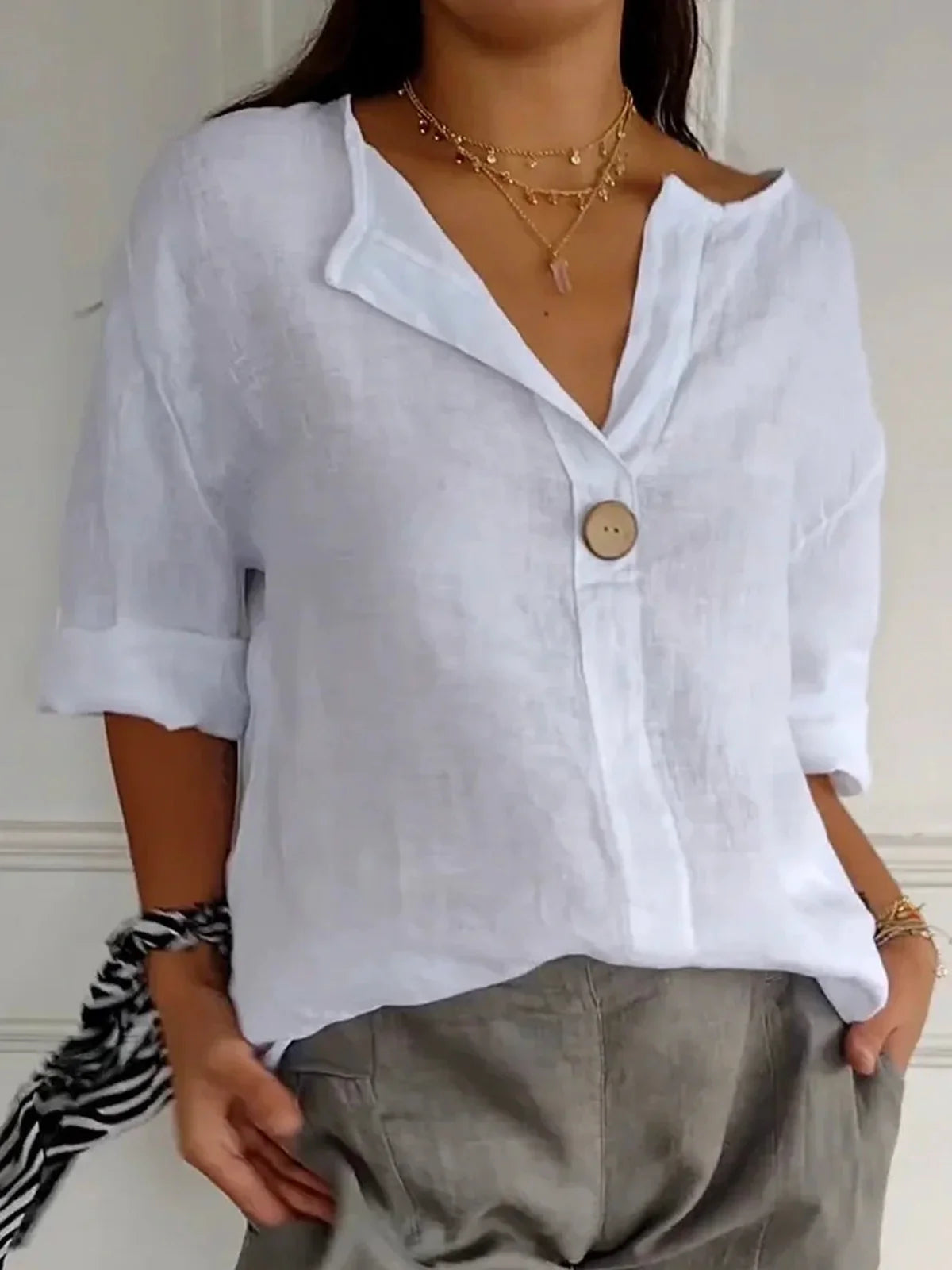 Rosita | Cotton V-neck Blouse