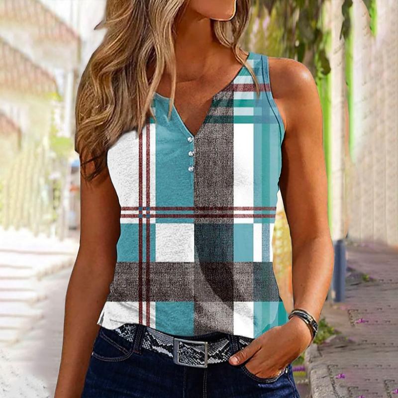 Casual Plaid Tank Top