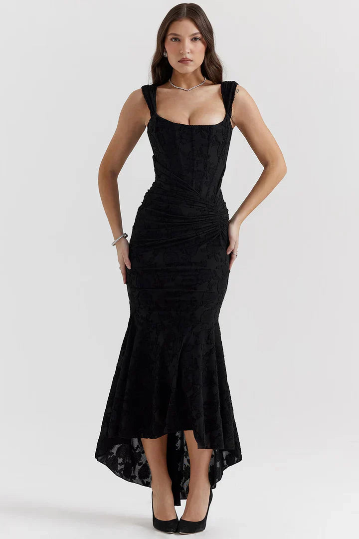 VelvetBloom Maxi Dress