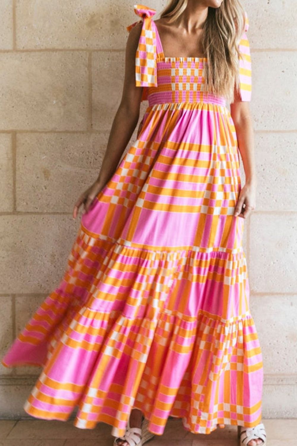 SHERBET BLOCK TIE MAXI