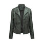 Jill - Stylish Lapel Collar Leather Jacket