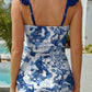 FLORAL RUFFLE CUTOUT ONE-PIECE SWIMSUIT