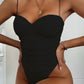 Ruched Sweetheart Neck One-Piece Swimwear