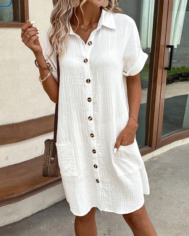 Melsie Comfortable Shirt Dress