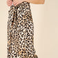 SATIN LEOPARD TIE SKIRT