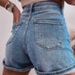 DIAMOND HIGH WAIST DENIM SHORTS