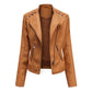 Jill - Stylish Lapel Collar Leather Jacket