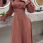 Maria Coffee Long Sleeve Dress