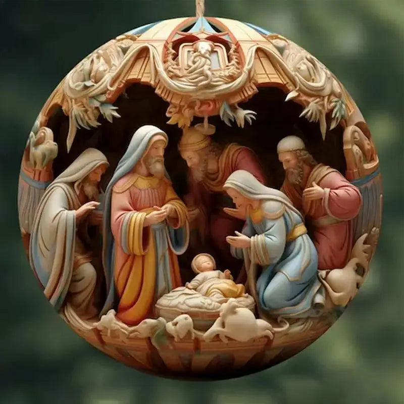 Divinesculpt 3D Nativity Tree Ornaments (Set of 5)