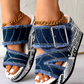 Daniela Denim Wedge Sandals