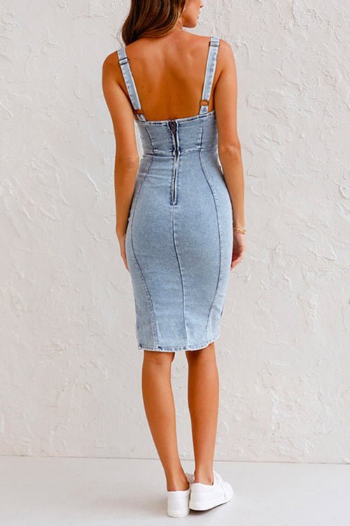 Bella | Denim Dress with Adjustable Straps