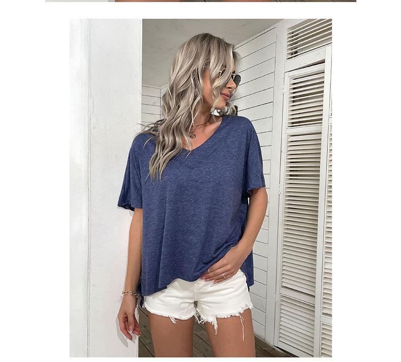 Women's Solid Color Loose Short Sleeve Casual T-Shirt 45982525YM