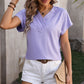 Women's V-Neck Chain Jacquard Short Sleeve T-Shirt 04509684