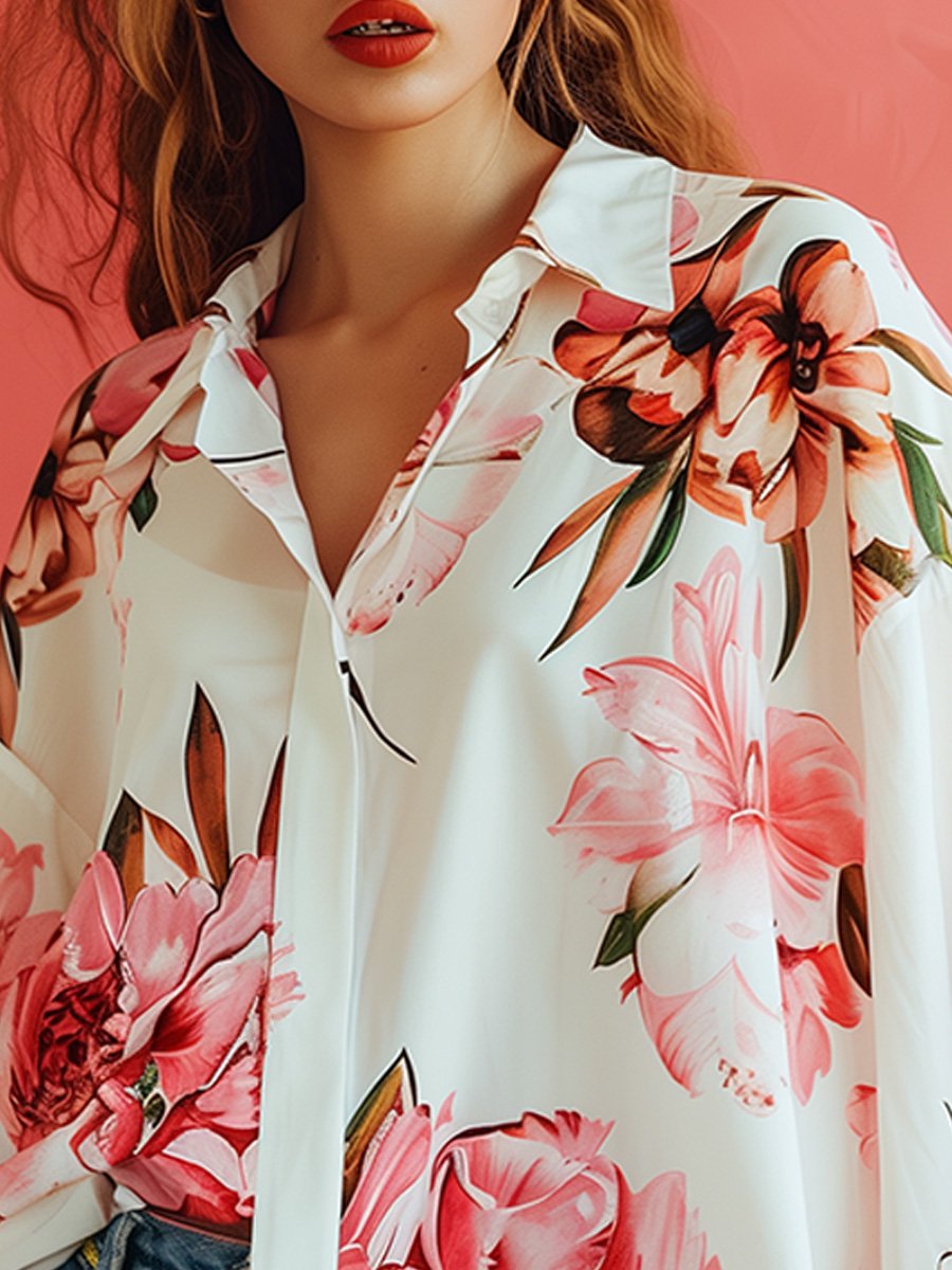 Printed Loose Long-sleeved Shirt