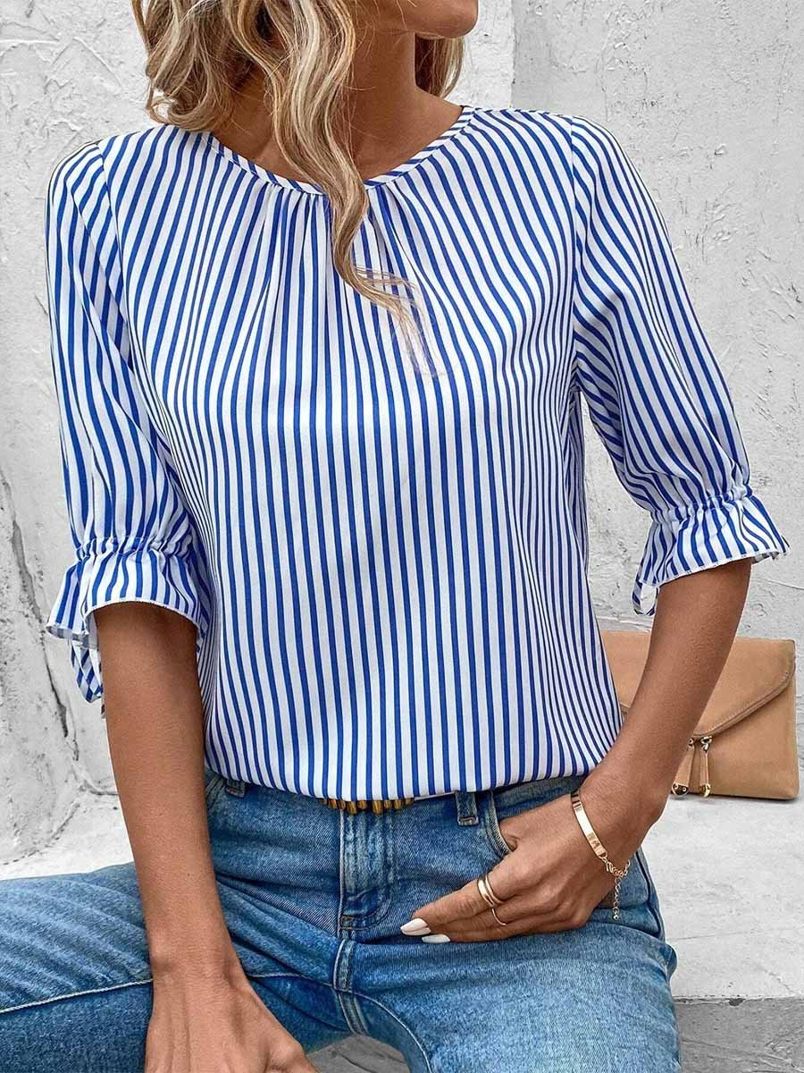 Striped Button T-shirt