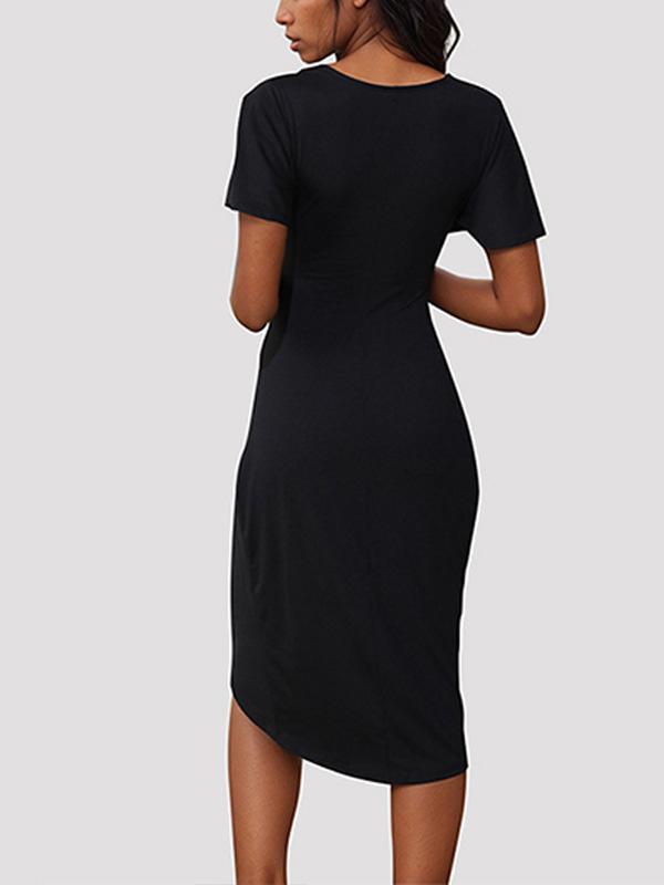 Commuting V-neck Temperament Slim Dress 46657755YM