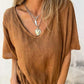 Loose V-neck Casual Cotton and Linen Top