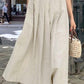 Cotton and Linen Square Neck Everyday Versatile Maxi Dress