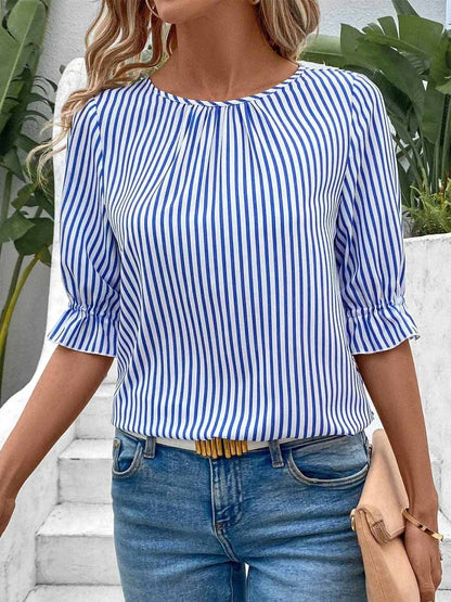 Striped Button T-shirt